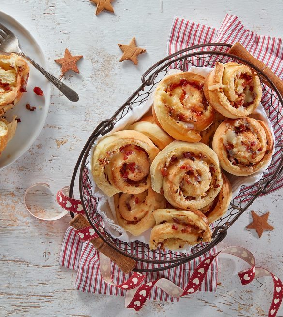 Brioches aux pommes et au bacon
