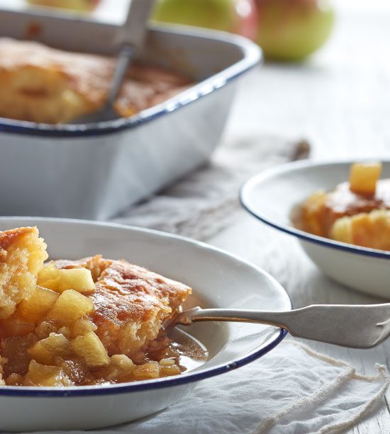 Pouding chômeur aux pommes et au cari