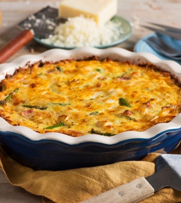 Quiche au jambon, aux pommes et aux asperges