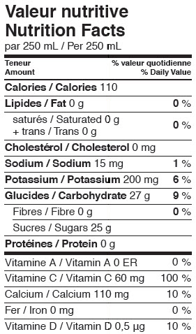 Informations nutritionnelles