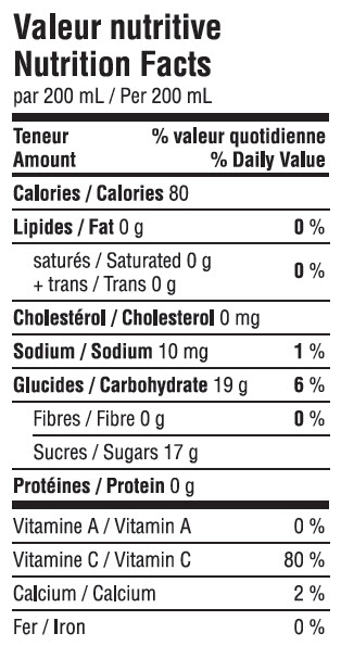 Informations nutritionnelles
