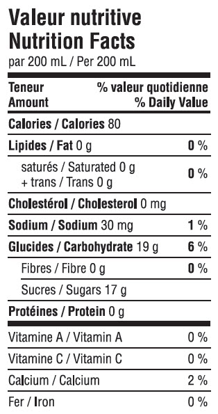 Informations nutritionnelles